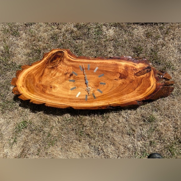 Beautiful Live Edge Vintage Burl Wood Style Wall Clock MCM Kenzle Germany - Picture 2 of 8